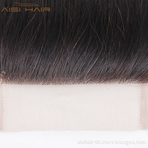 Aisi Hair Top Quality Long Body Wave 4X4 Lace Closure ,  Indian Hair Extension